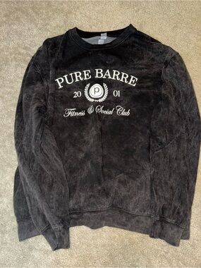 Pure Barre Black Crewneck with White Logo
